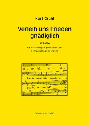 Verleih uns Frieden gn�diglich f�r gem Chor a cappella Partitur