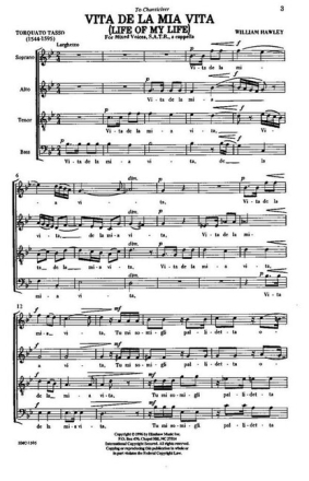 Vita De La Mia Vita for mixed choir a cappella choral score