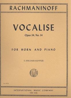 Vocalise op.34,14 for horn in f and piano
