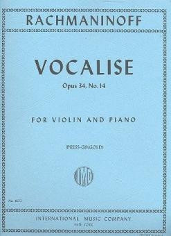Vocalise op.34,14 for violin and piano