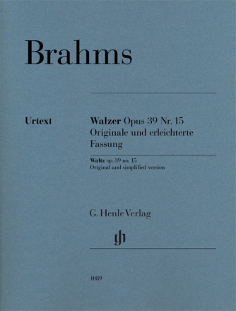 Walzer op.39,15 (originale und erleichterte Fassung) f�r Klavier