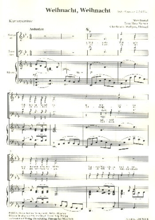 Weihnacht, Weihnacht f�r gem Chor und Klavier Partitur