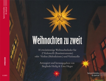 Weihnachten zu zweit f�r 2 Violoncelli (Bassinstrumente) oder Violine (Melodieinstr.) und Violoncello Partitur und 1. Stimme