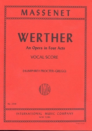 Werther opera in 4 acts (fr/eng) vocal score