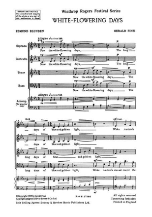 White-Flowering Days op. 37 f�r gemischter Chor (SATB) a cappella Chorpartitur
