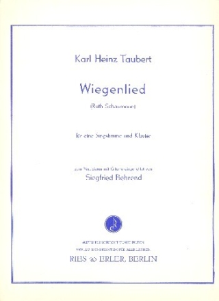 Wiegenlied f�r Gesang und Klavier (Gitarre)
