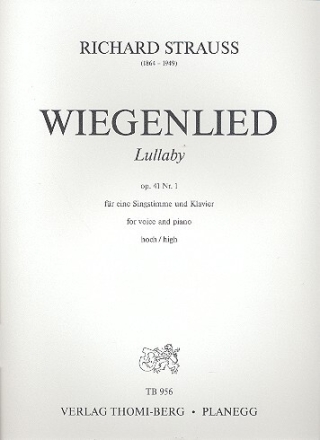 Wiegenlied op.41,1 f�r Gesang (hoch) und Klavier Partitur (dt/en)