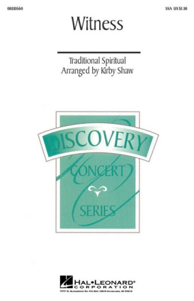 Witness for female choir (SSA) and piano choral score