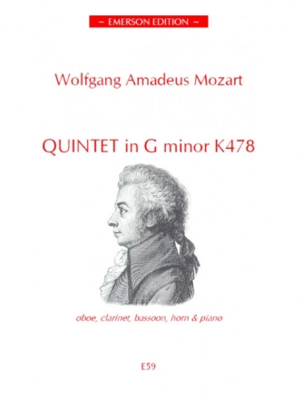 Wolfgang Amadeus Mozart, Quintet g-minor KV478 Winds and Piano Stimmen-Set