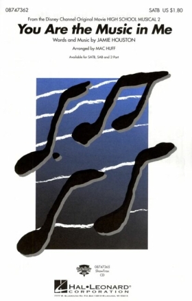 You are the Music in me for mixed chorus (SATB) and piano score