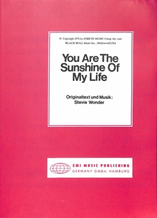 You are the Sunshine of my Life Gesang und Klavier Einzelausgabe