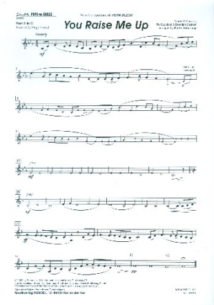 You raise me up f�r Blechbl�ser 2. Stimme in C/B