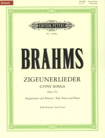 Zigeunerlieder op.103 f�r Gesang (tief) und Klavier (en/dt)