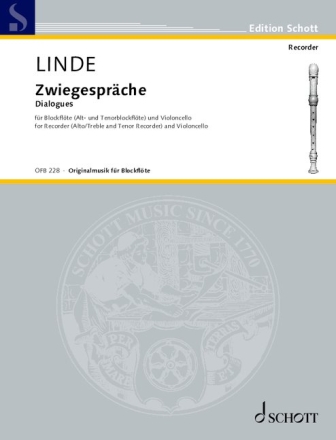 Zwiegespr�che f�r Blockfl�te (Alt- und Tenorblockfl�te) und Violoncello Partitur und Stimmen