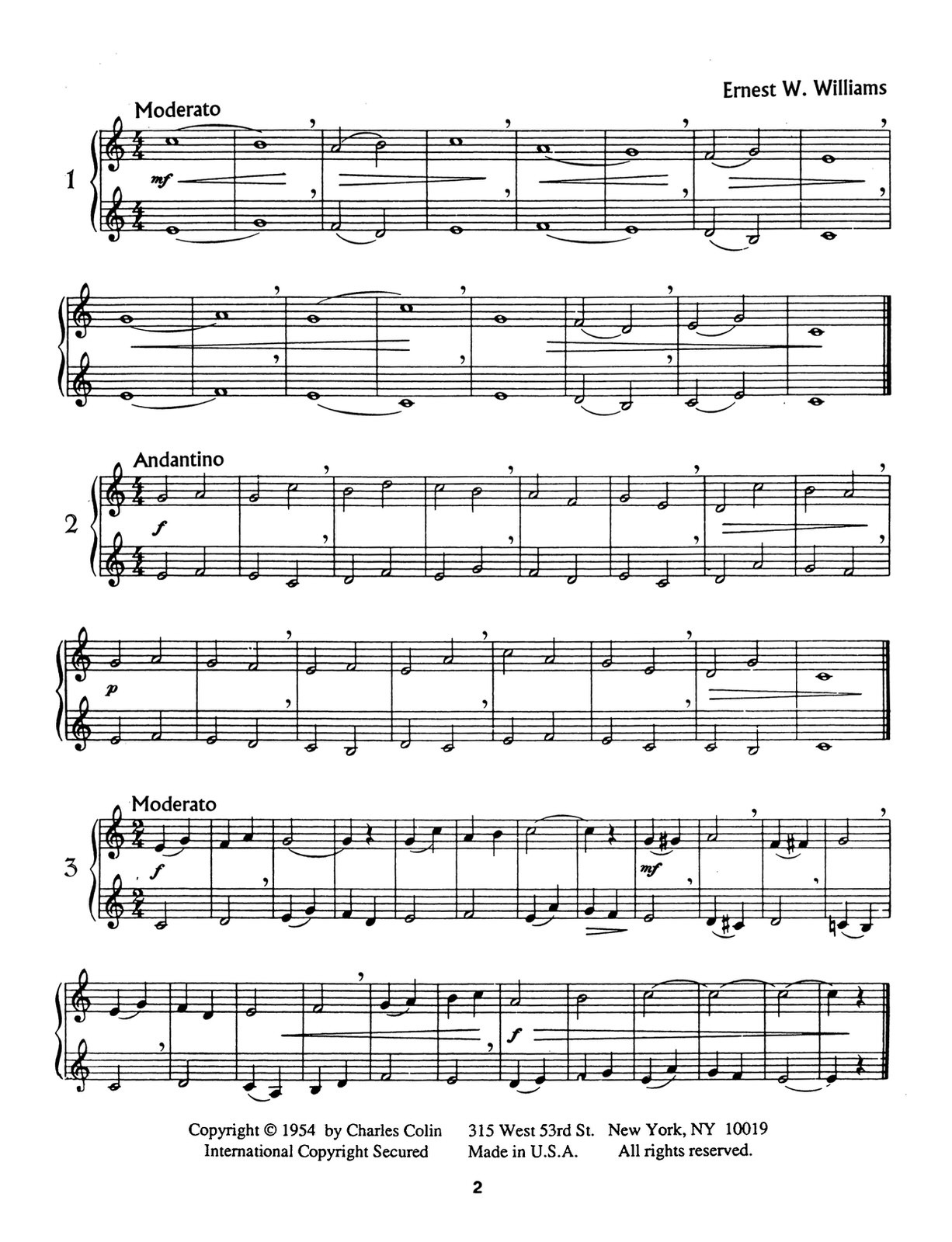 Beispielseite 1 zu 114 EASY DUETS FOR TRUMPET AND CORNET score