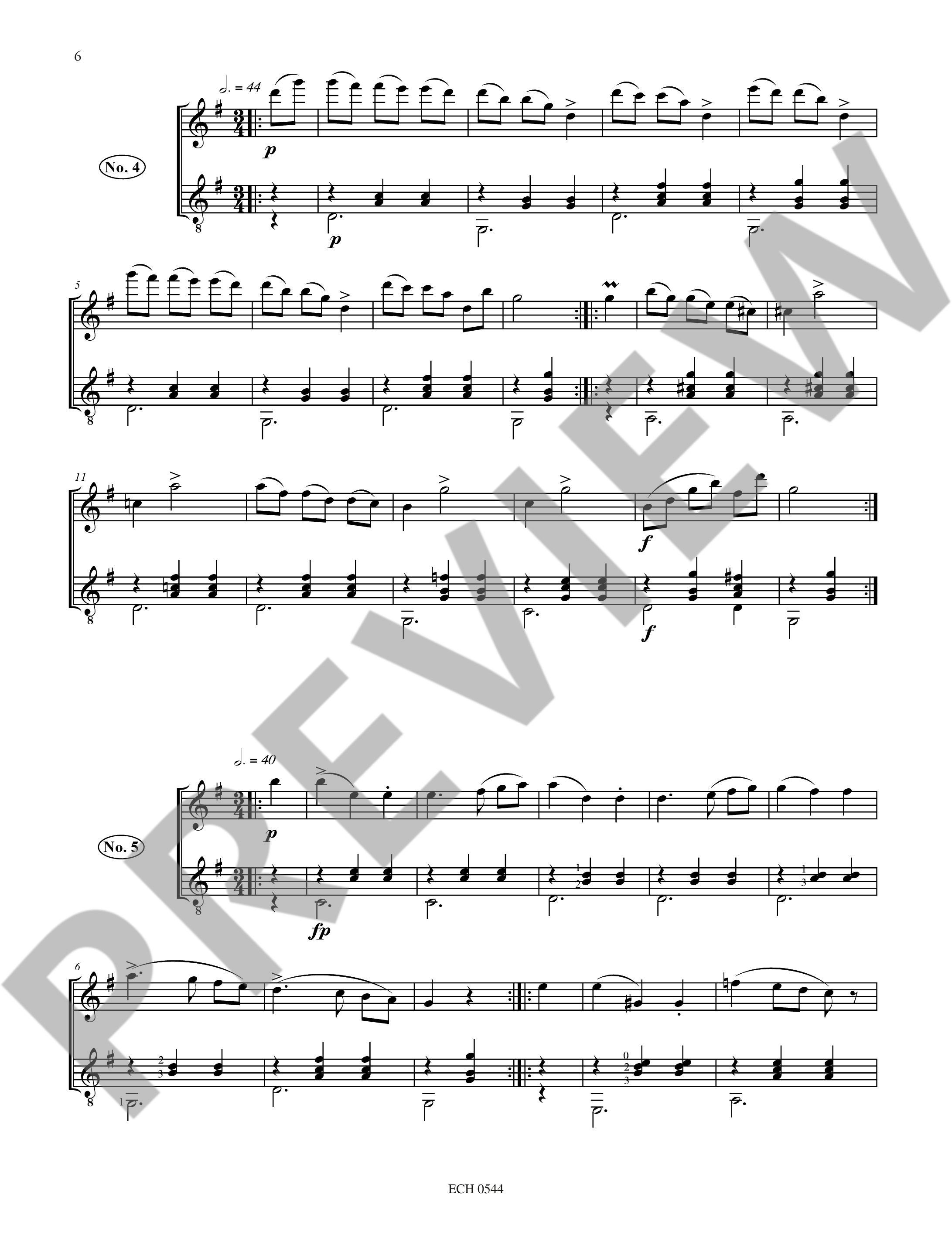 Beispielseite 3 zu 15 Originalt�nze D365 for violin (flute) and guitar score