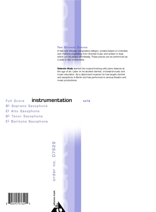 Beispielseite 1 zu 2 oriental dances for 4 saxophones (SATB) score and parts
