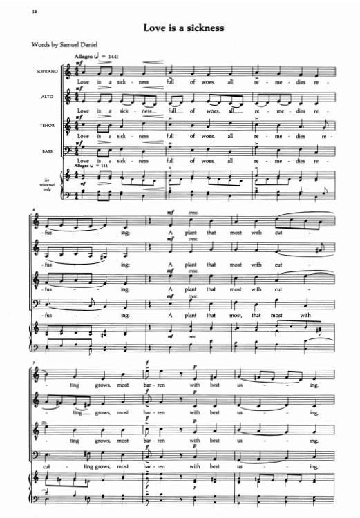 Beispielseite 2 zu 7 partsongs for mixed chorus a cappella, score