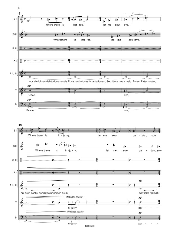 Beispielseite 2 zu A Drop in the Ocean for mixed chorus a cappella score (en)