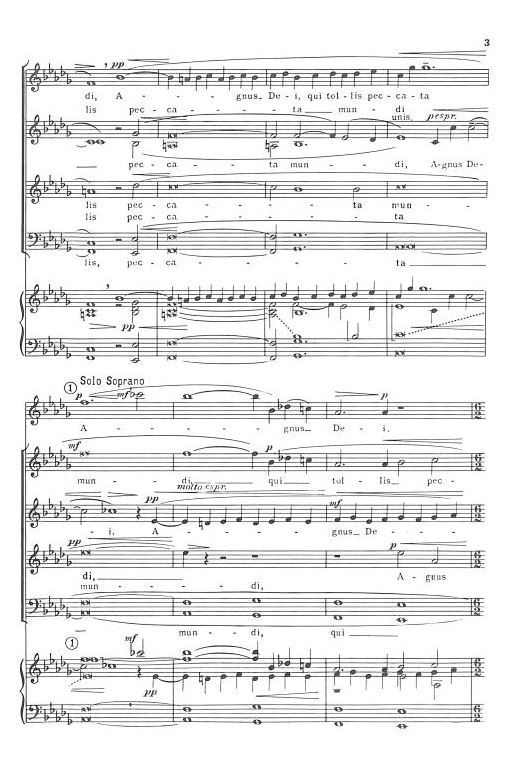 Beispielseite 2 zu Agnus Dei for mixed chorus and organ (a cappella) score