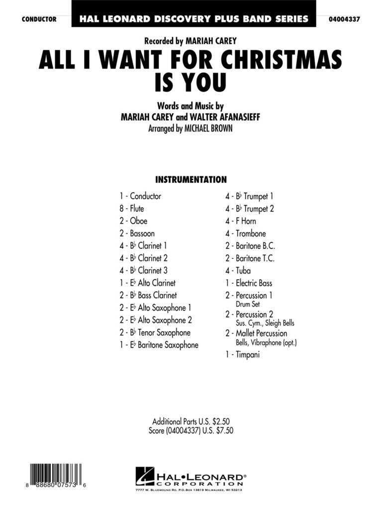 Beispielseite 1 zu All I want for Christmas is You: for concert band score and parts