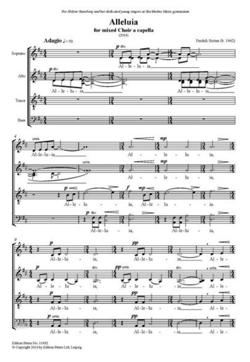 Beispielseite 1 zu Alleluija for mixed chorus a cappella score