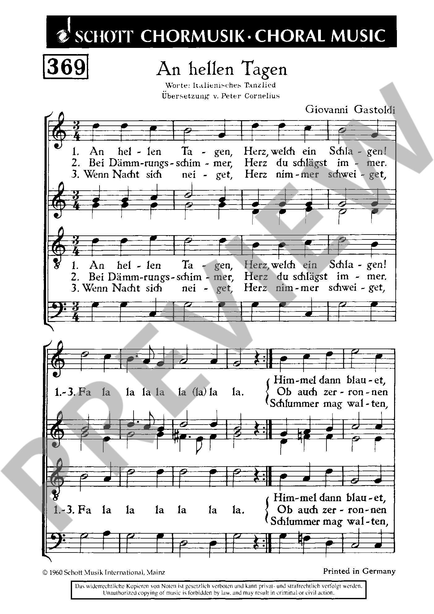 Beispielseite 1 zu An hellen Tagen f�r gemischten Chor (SATB) Chorpartitur