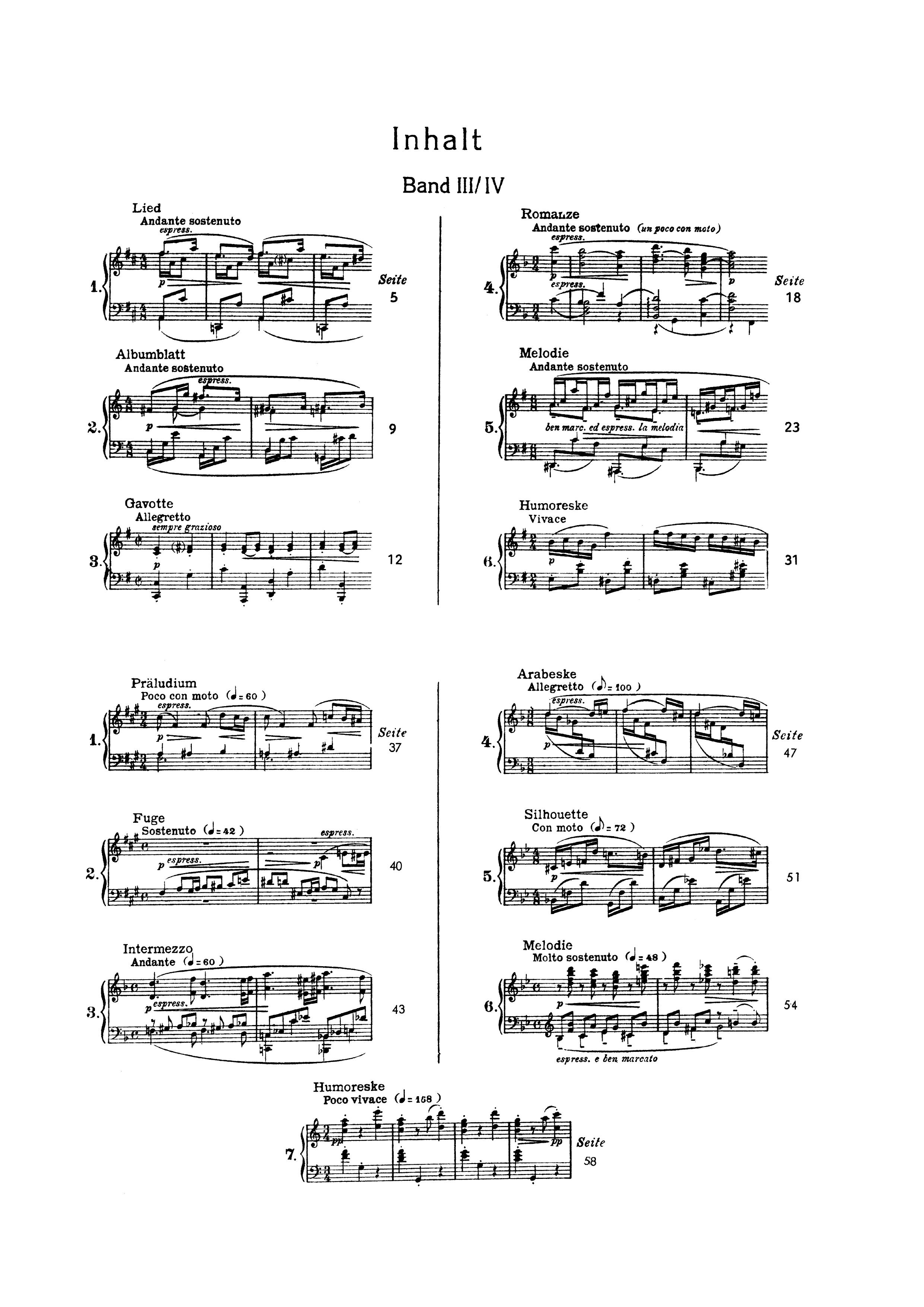 Beispielseite 1 zu Aus meinem Tagebuch op.82 Band 3/4 f�r Klavier