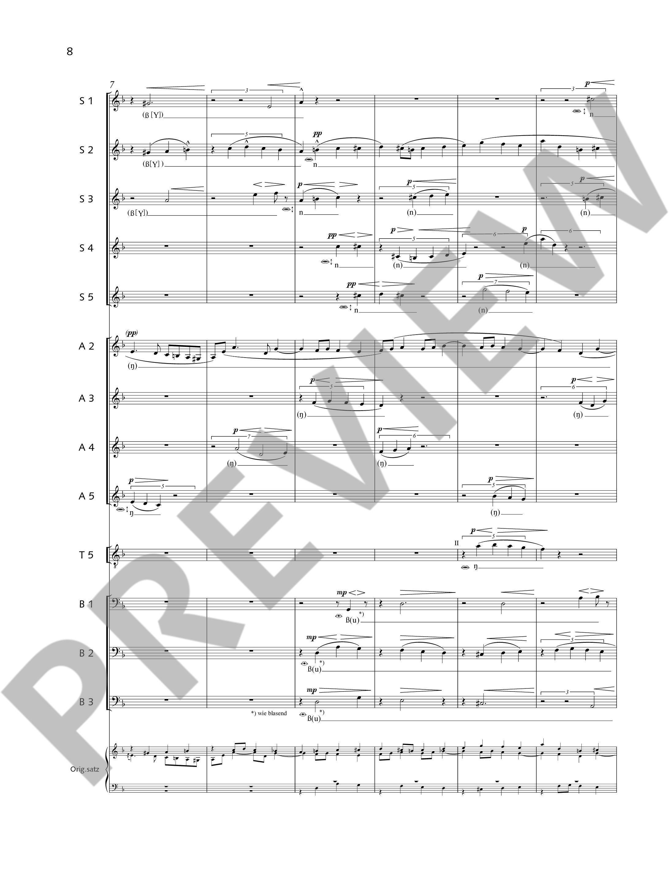 Beispielseite 2 zu Bach-Contrapuncti f�r 20 Vokalisten (5S/5A/5T/5B) Chorpartitur