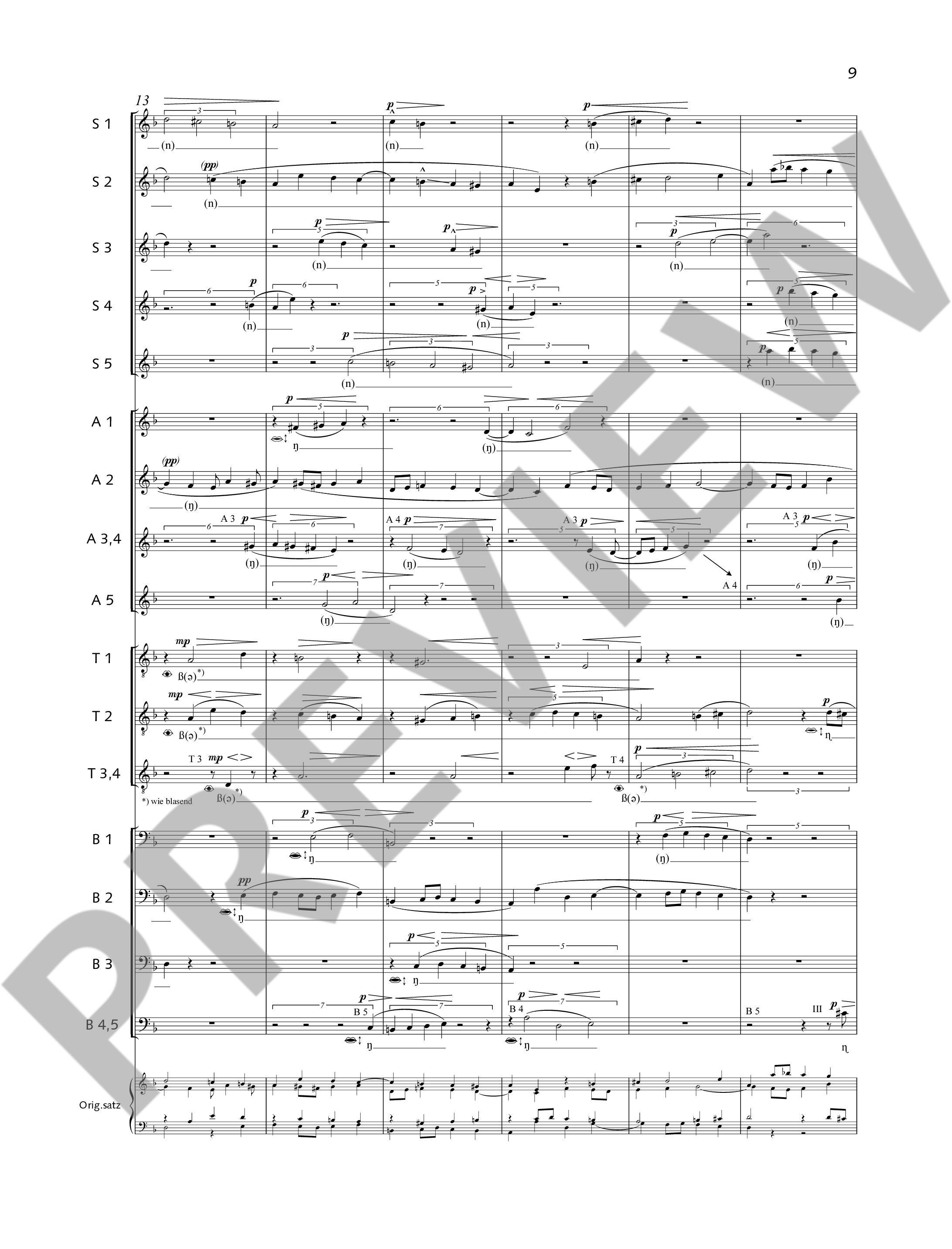 Beispielseite 3 zu Bach-Contrapuncti f�r 20 Vokalisten (5S/5A/5T/5B) Chorpartitur