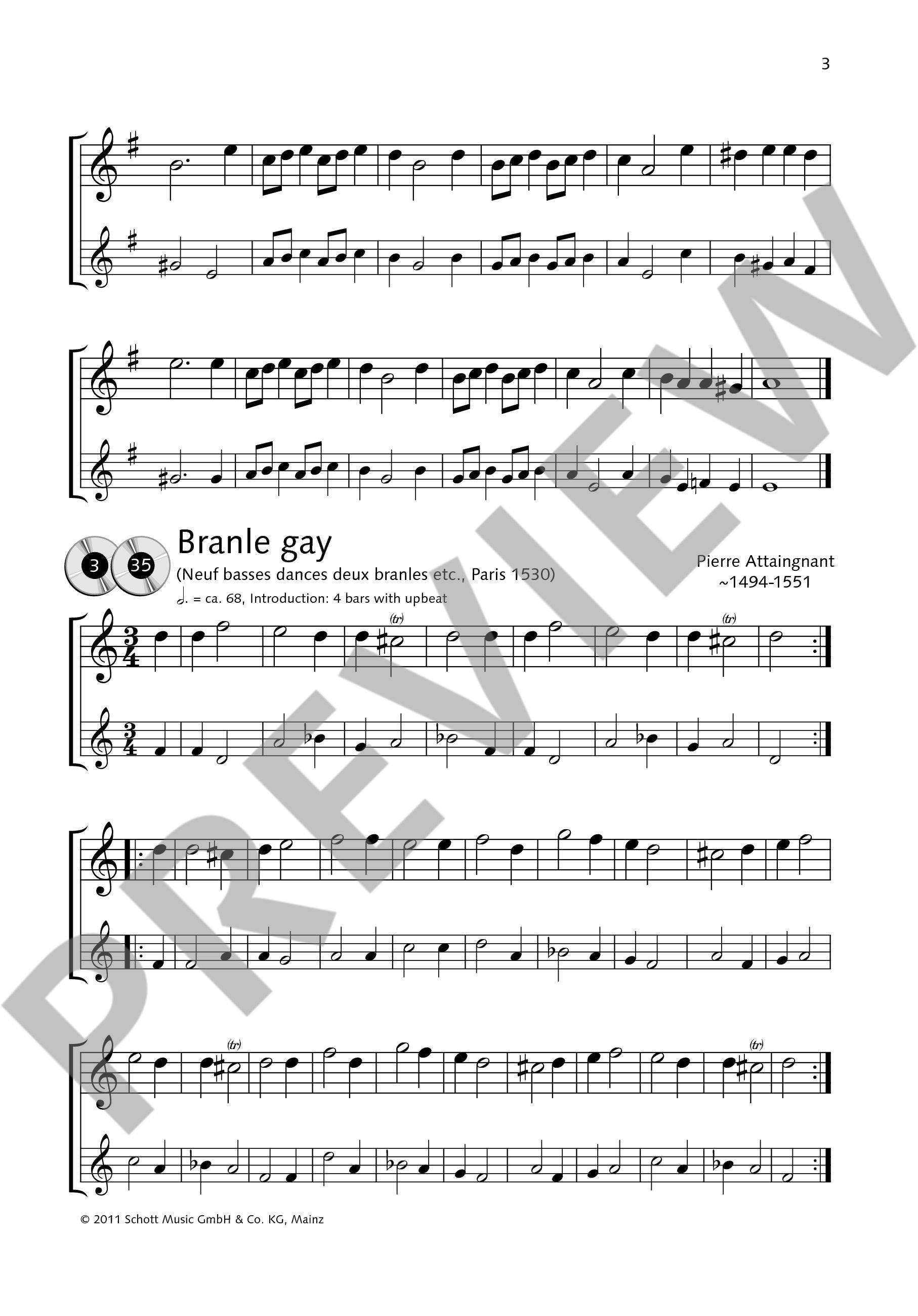 Beispielseite 2 zu Baroque Dances (+CD) for 1-2 descant recorders score (en)