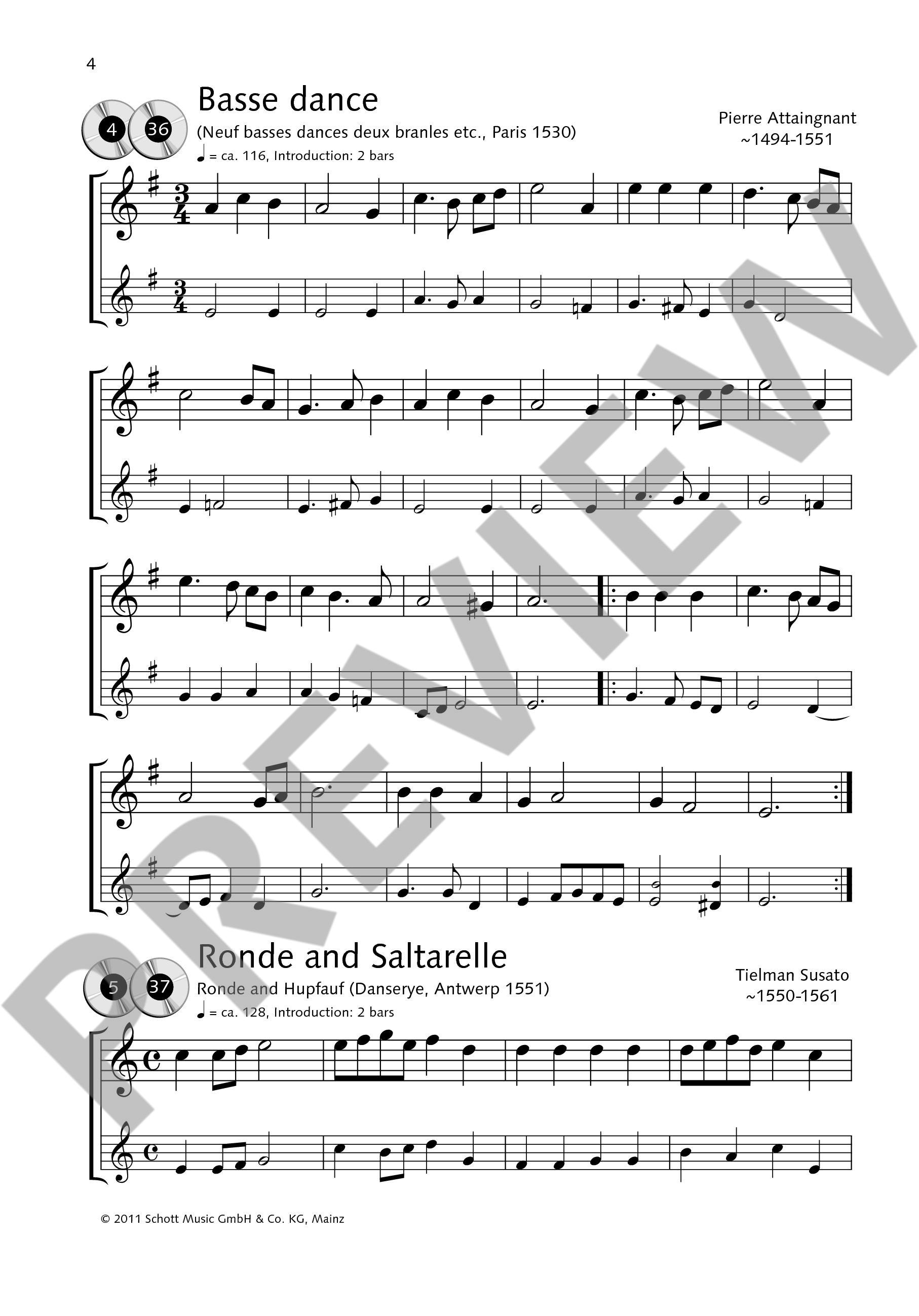 Beispielseite 3 zu Baroque Dances (+CD) for 1-2 descant recorders score (en)