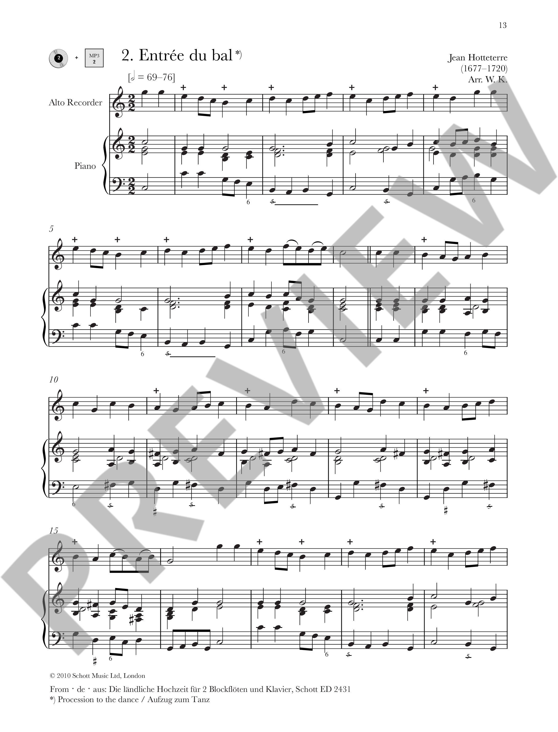 Beispielseite 4 zu Baroque Recorder Anthology vol.3 (+CD) for alto recorder and piano