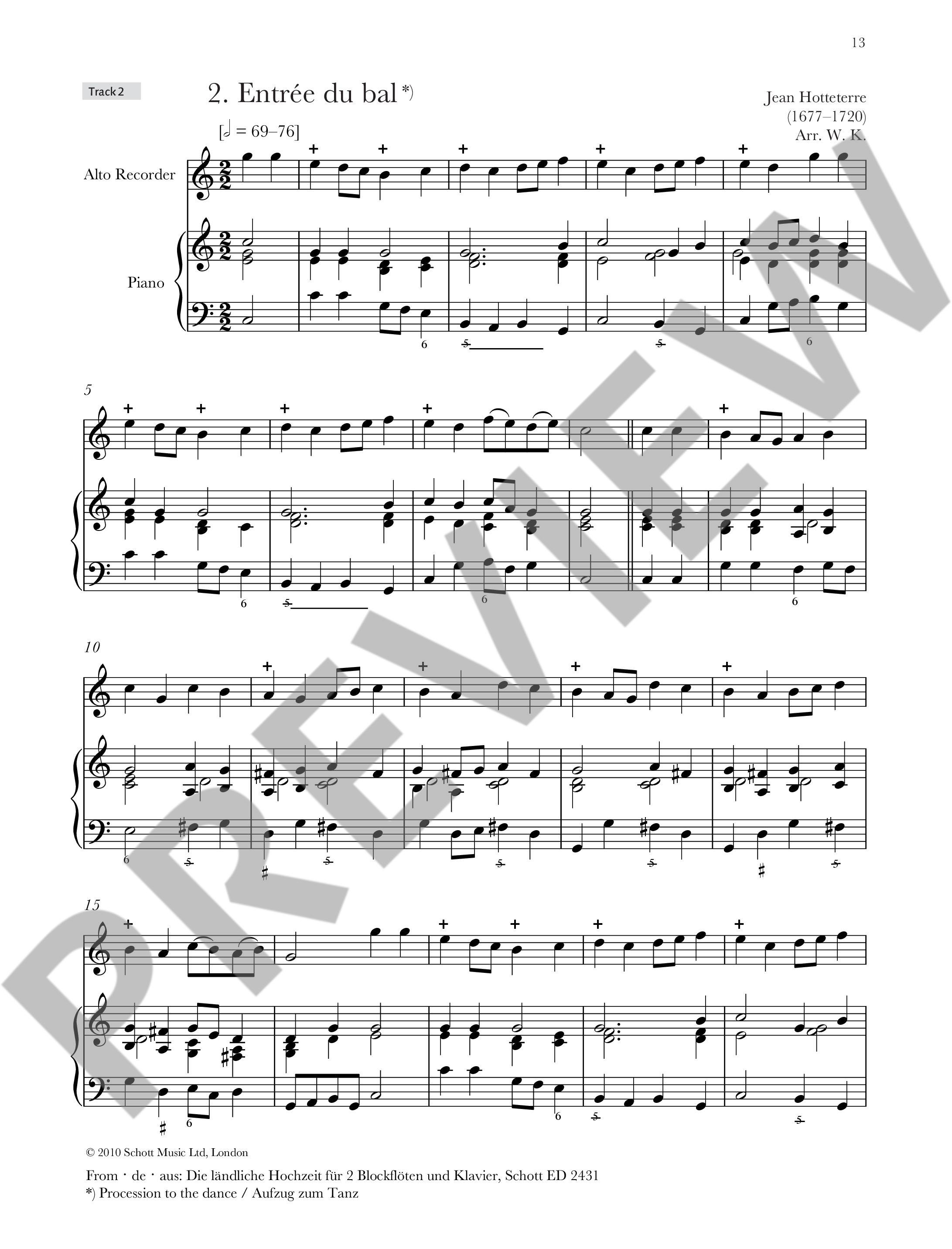 Beispielseite 4 zu Baroque Recorder Anthology vol.3 (+Online Audio) for alto recorder and piano