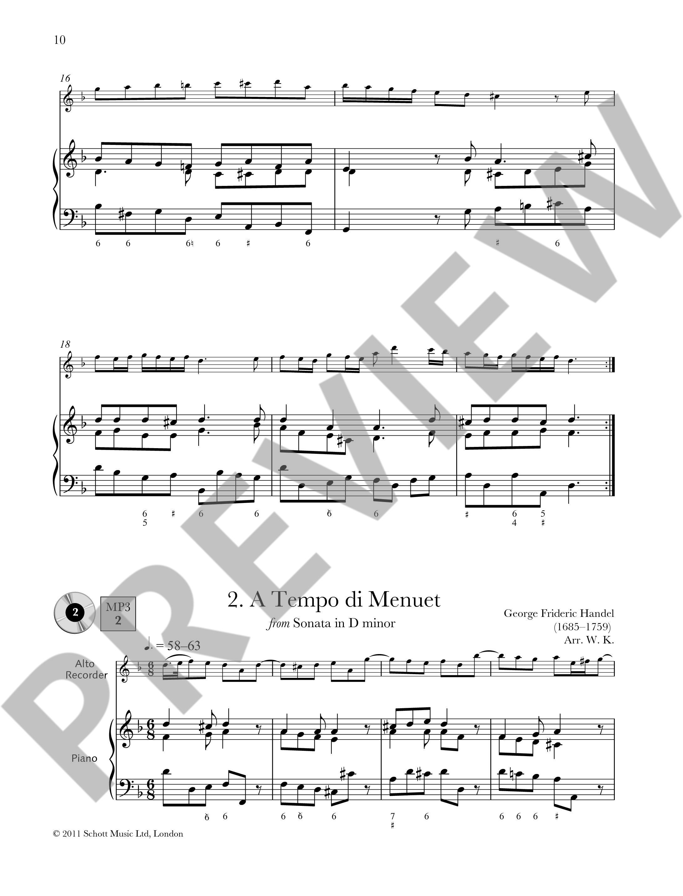 Beispielseite 2 zu Baroque Recorder Anthology vol.4 (+CD) for alto recorder and piano