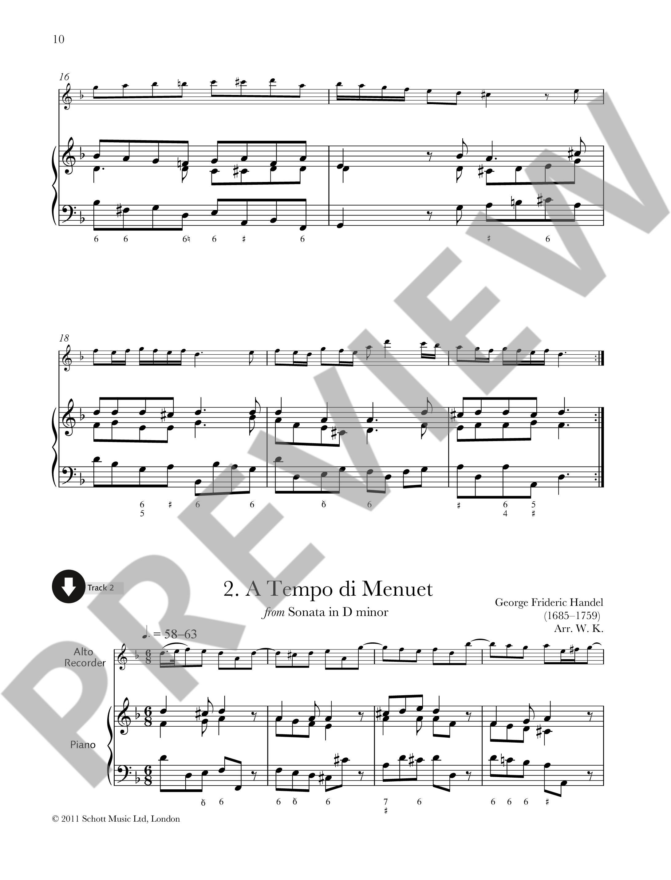 Beispielseite 2 zu Baroque Recorder Anthology vol.4 (+Online Audio) for alto recorder and piano