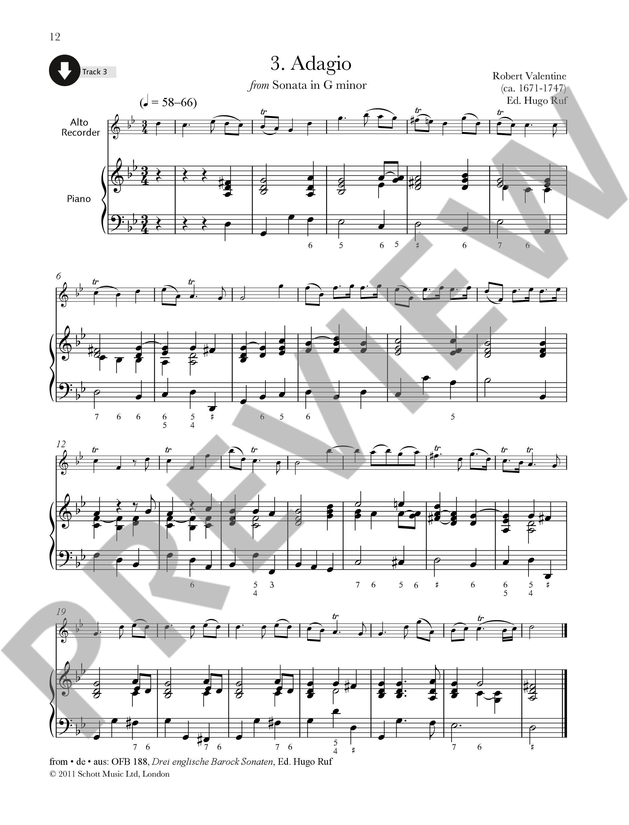Beispielseite 4 zu Baroque Recorder Anthology vol.4 (+Online Audio) for alto recorder and piano