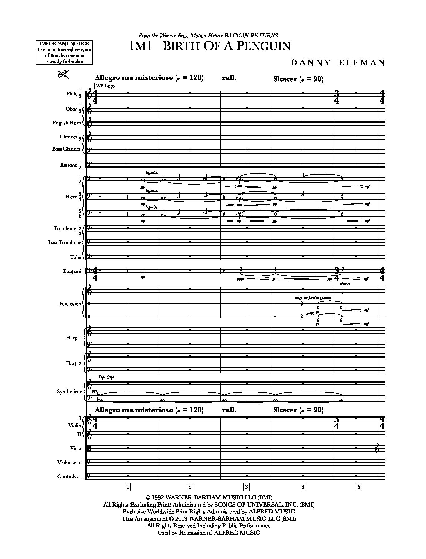 Beispielseite 5 zu Batman Returns for orchestra full score