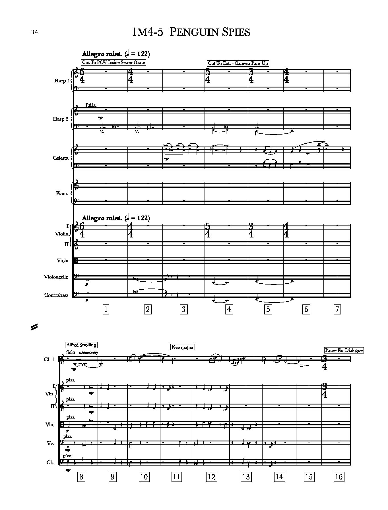 Beispielseite 7 zu Batman Returns for orchestra full score