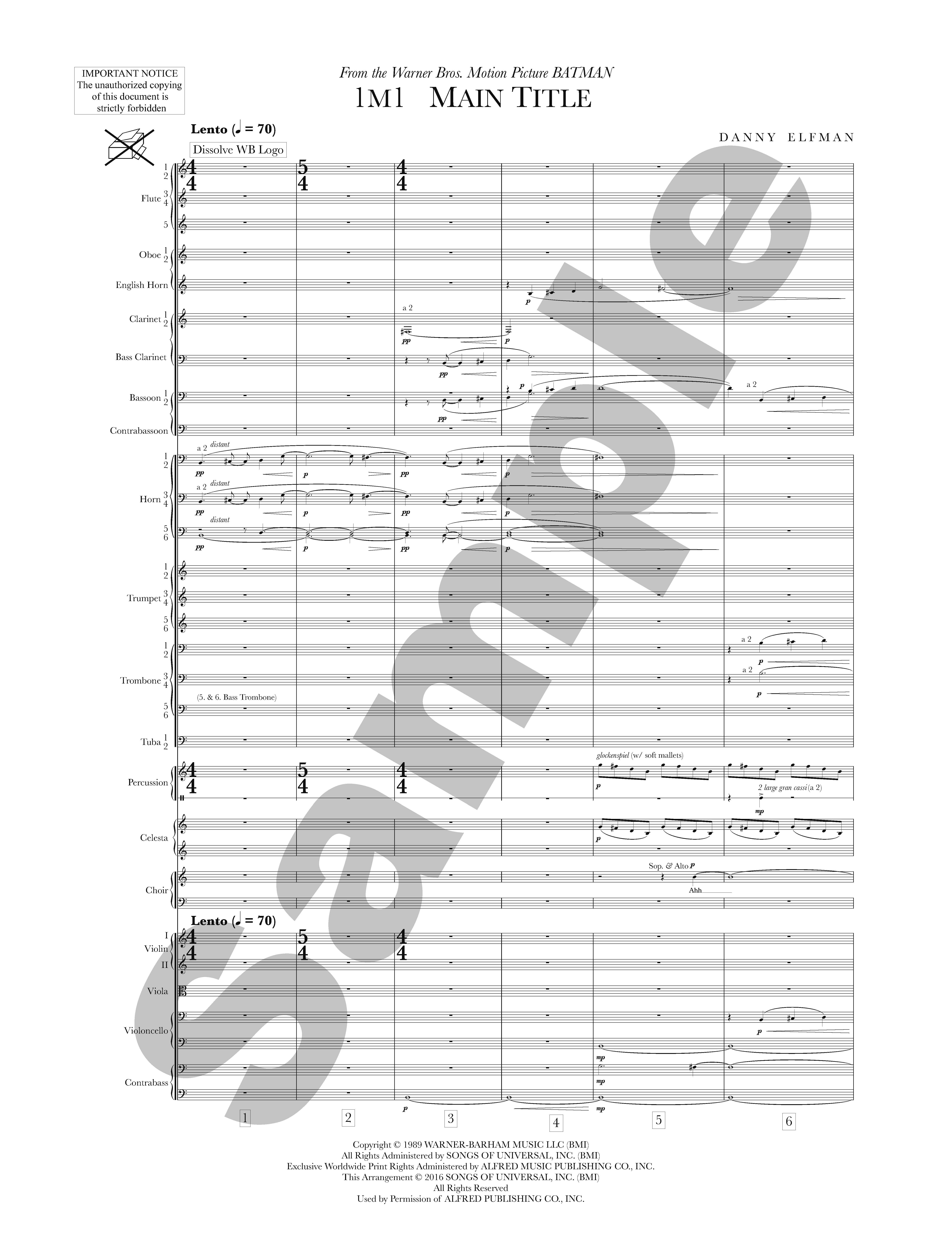 Beispielseite 2 zu Batman - second edition for orchestra full score