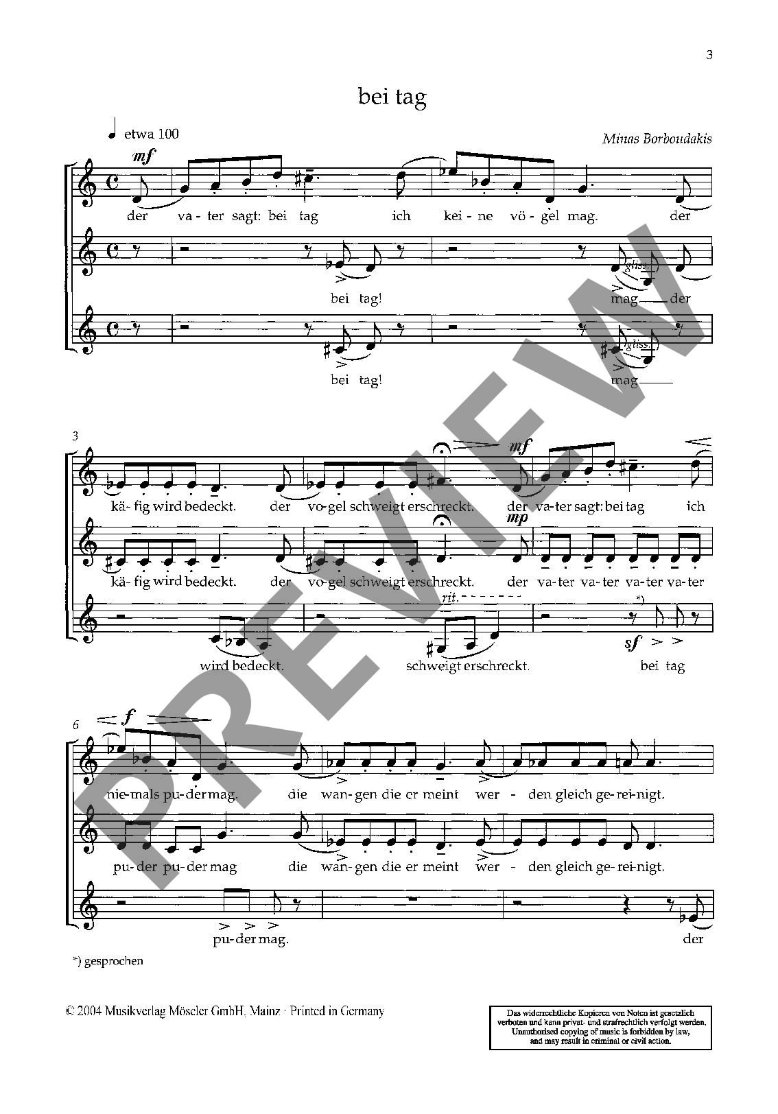 Beispielseite 2 zu Bei Tag f�r Frauenchor a cappella Singpartitur