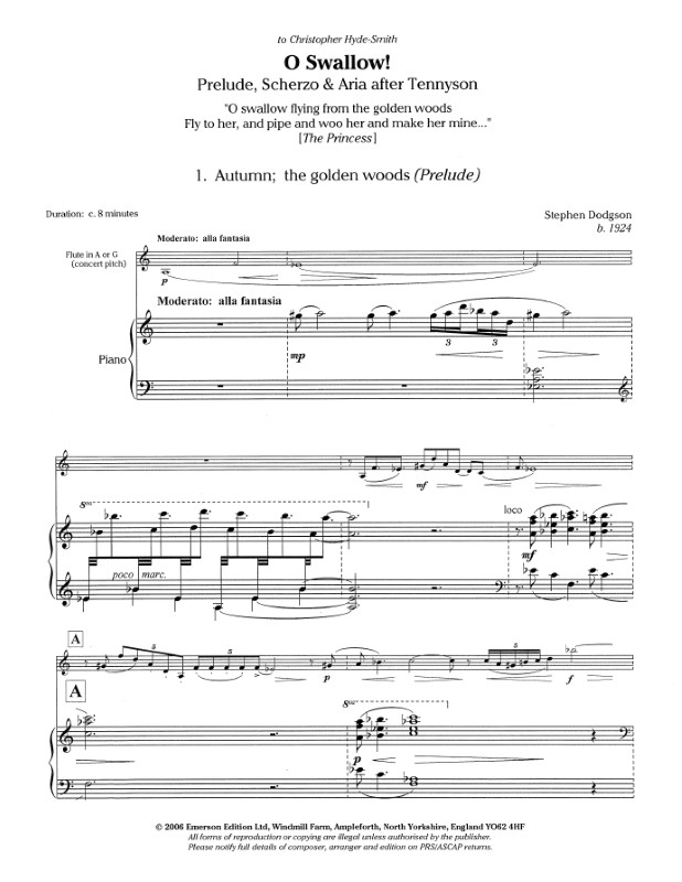 Beispielseite 1 zu Bethena for flute, oboe, clarinet, horn and bassoon score and parts