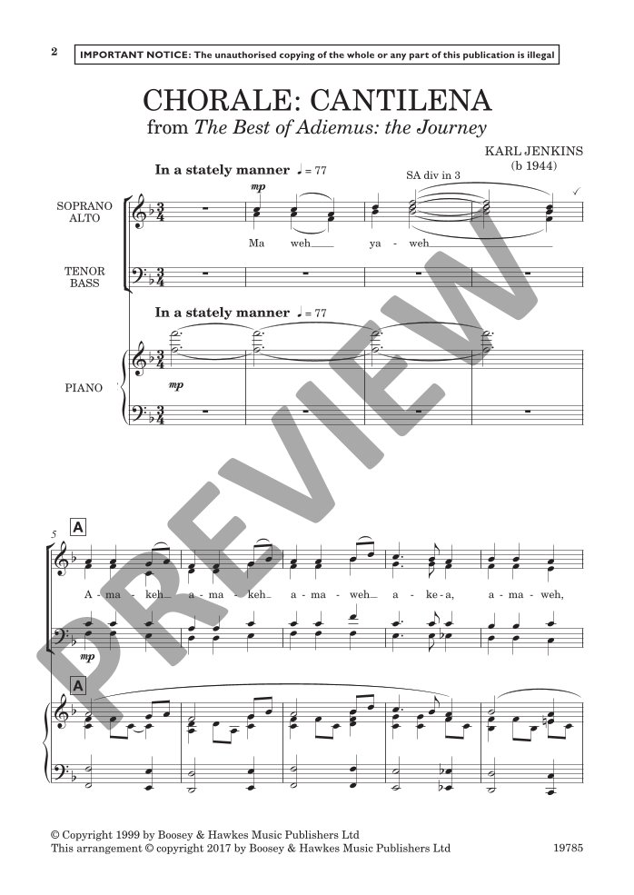 Beispielseite 1 zu BH13440 Chorale Cantilena for mixed chorus and piano score