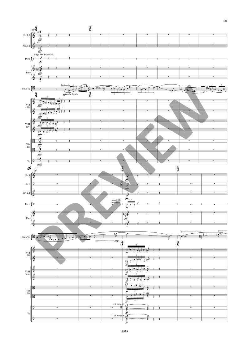 Beispielseite 15 zu CELLO CONCERTO for cello and orchestra study score