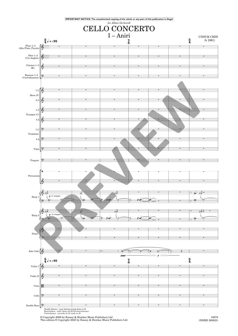 Beispielseite 8 zu CELLO CONCERTO for cello and orchestra study score
