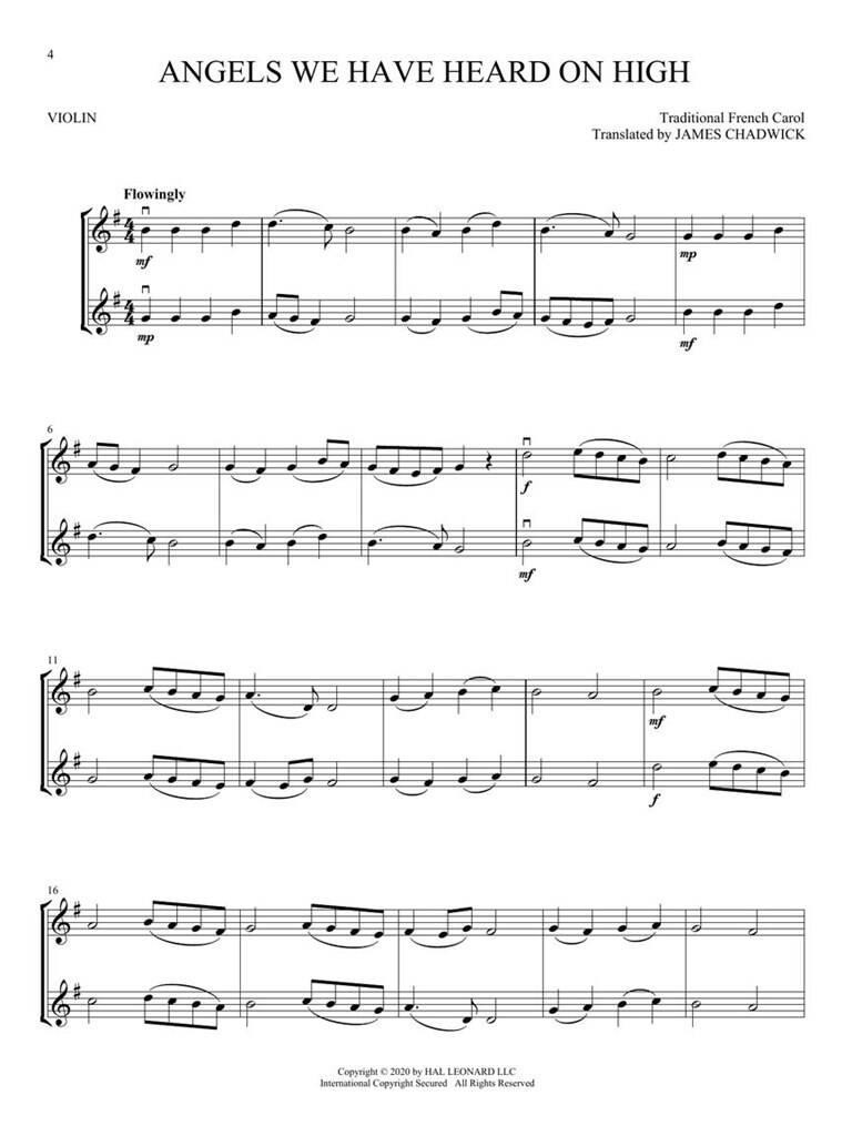 Beispielseite 2 zu Christmas Carols for Violin Duet for 2 violins score