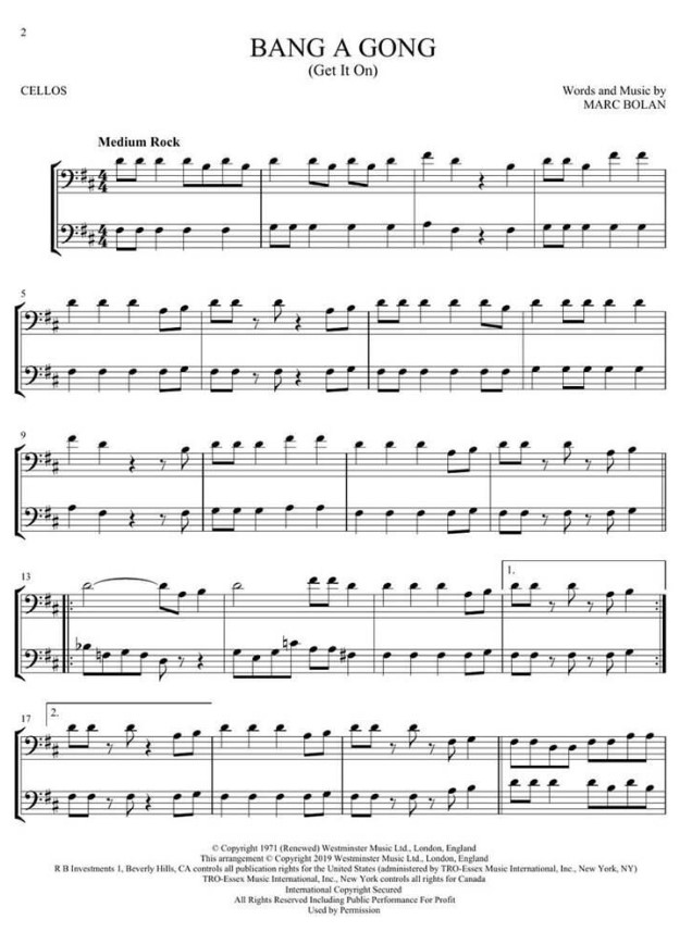 Beispielseite 1 zu Classic Rock for Two for 2 violoncellos score