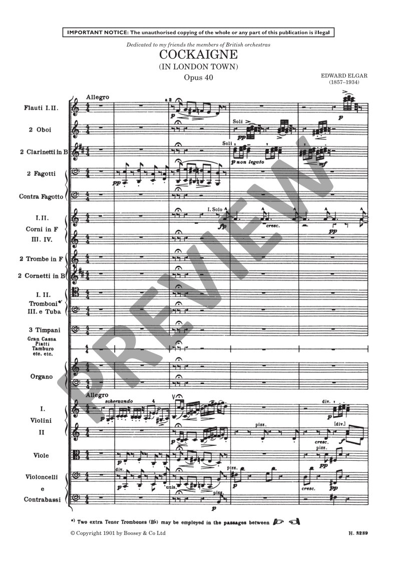 Beispielseite 3 zu Cockaigne in London Town op. 40 for orchestra study score