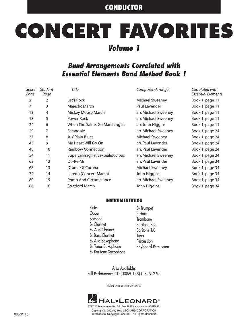 Beispielseite 1 zu Concert Favorites vol.1 for concert band conductor score