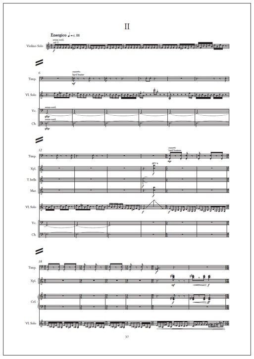 Beispielseite 2 zu Concerto for violin and orchestra study score